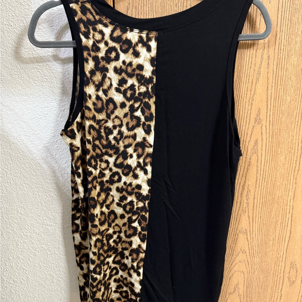 Leopard Print and Black Women's Top - Picture 2 of 3